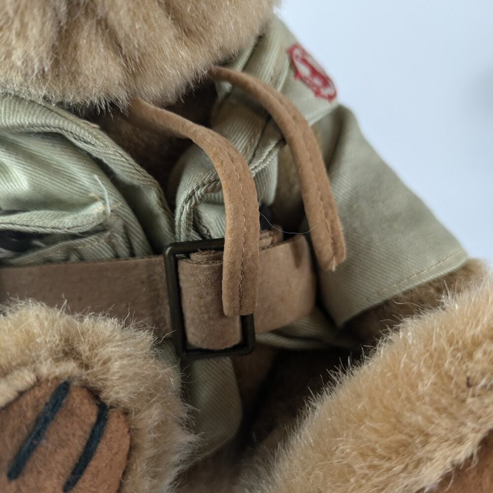Jungle Joe Talking Brown Teddy Bear Plush Vintage Safari Friends 8" 1998 Hat - Picture 15 of 16
